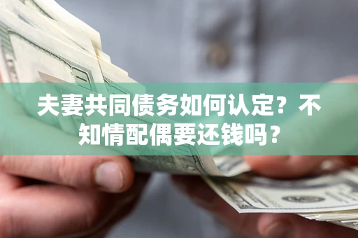 济南夫妻共同债务如何认定？不知情配偶要还钱吗？